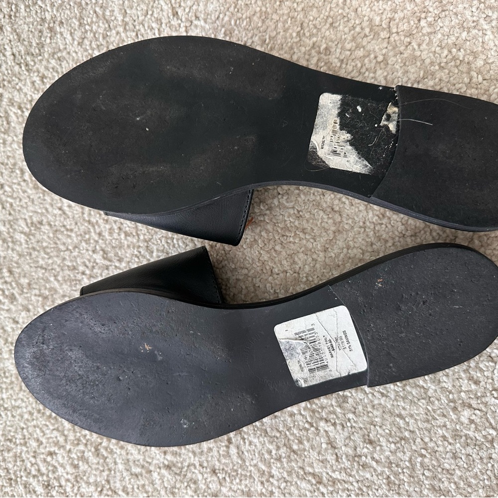 Valentino Black Slides with Gold Logo - Picture 3 of 3
